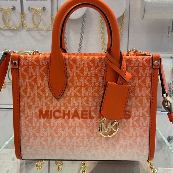 Michael Kors Mirella Extra-Small Ombré Logo Crossbody XBODY Shopper 
Poppy 
NWT - Picture 10 of 16